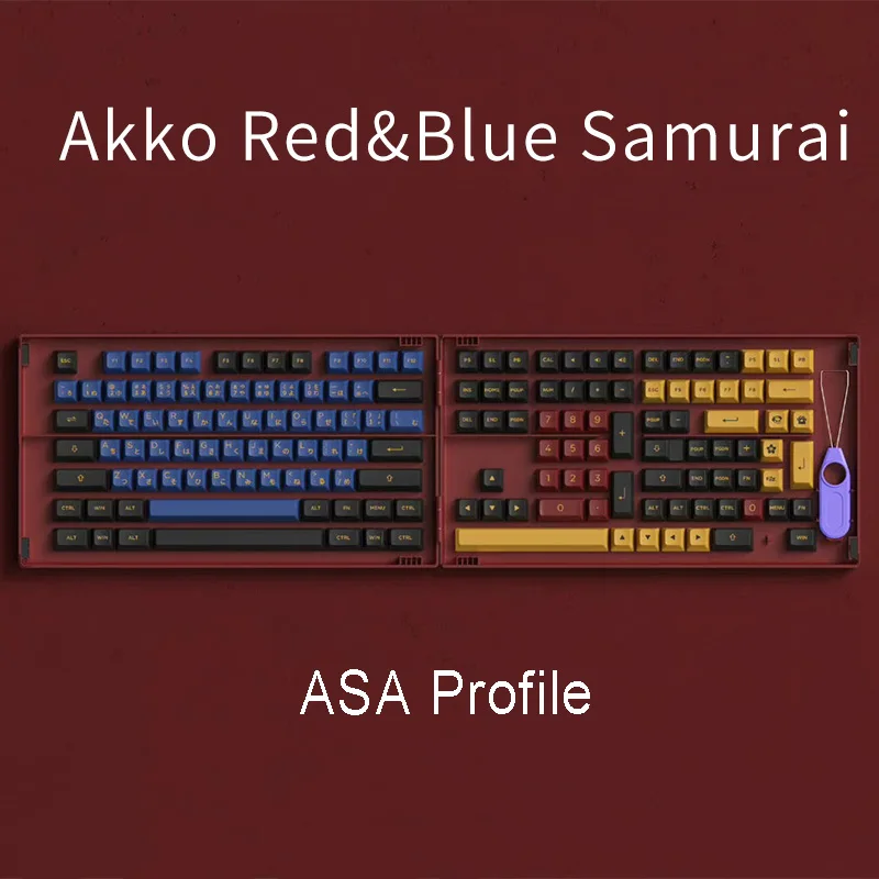 

AKKO Red & Blue Samurai колпачки клавиш PBT двойная механическая клавиатура колпачок 226 Полный Набор колпачков клавиш ASA профиль