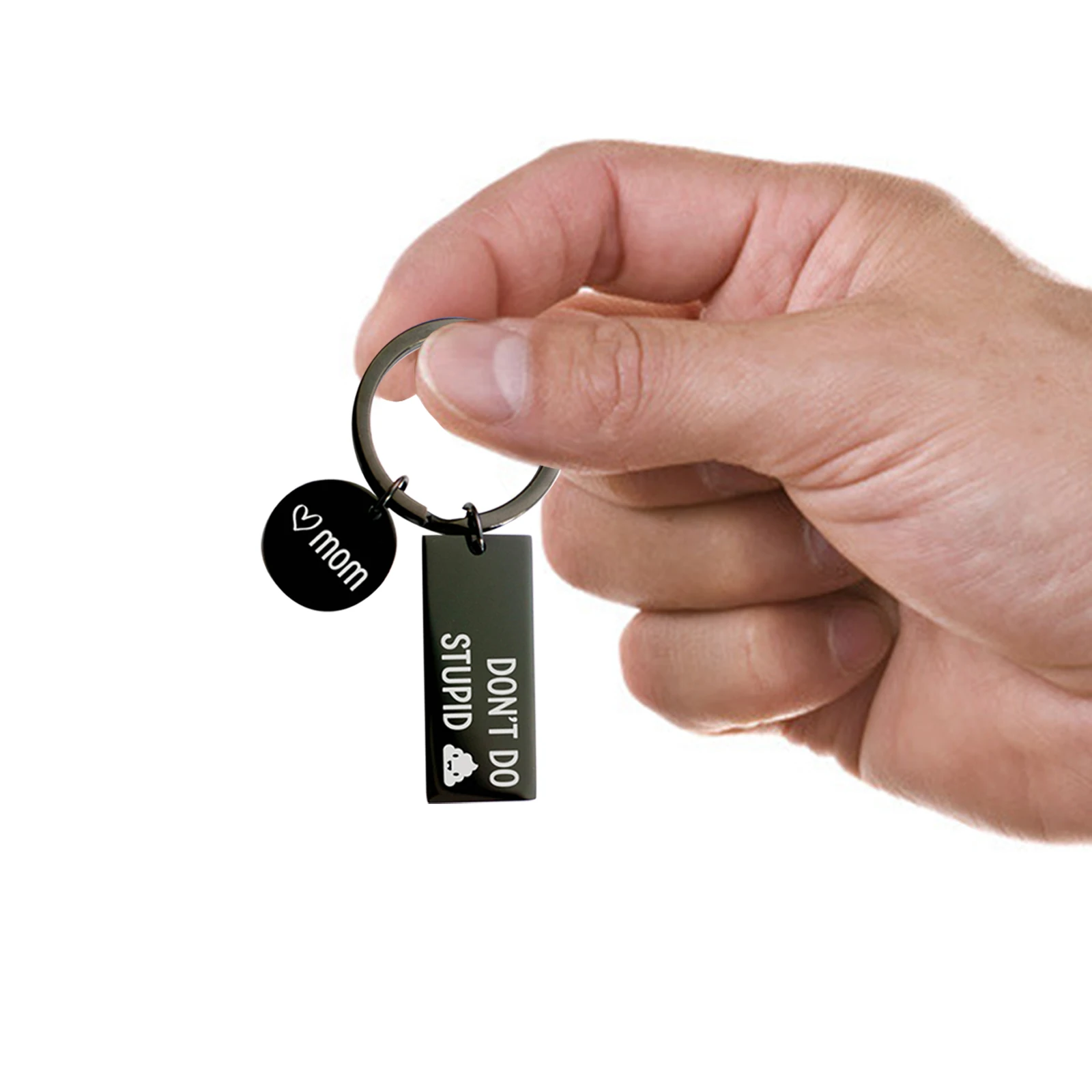 

Don't Do Stupid Shit from Mom Black Keychain Gift for Son Daughter DAG-ship