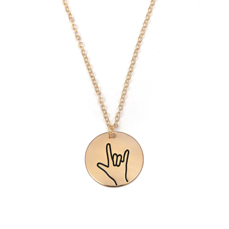 Круглое ожерелье с подвеской Я люблю тебя 2020|Ожерелья подвеской| |