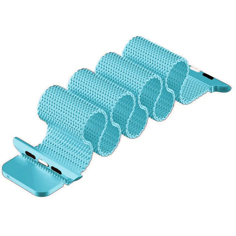 light blue Milane петля браслет из нержавеющей стали ремешок для Apple Watch series 3 2 1 38 мм 42 мм браслет ремешок для i watch series 5 4 40 мм 44 мм - Цвет: light blue