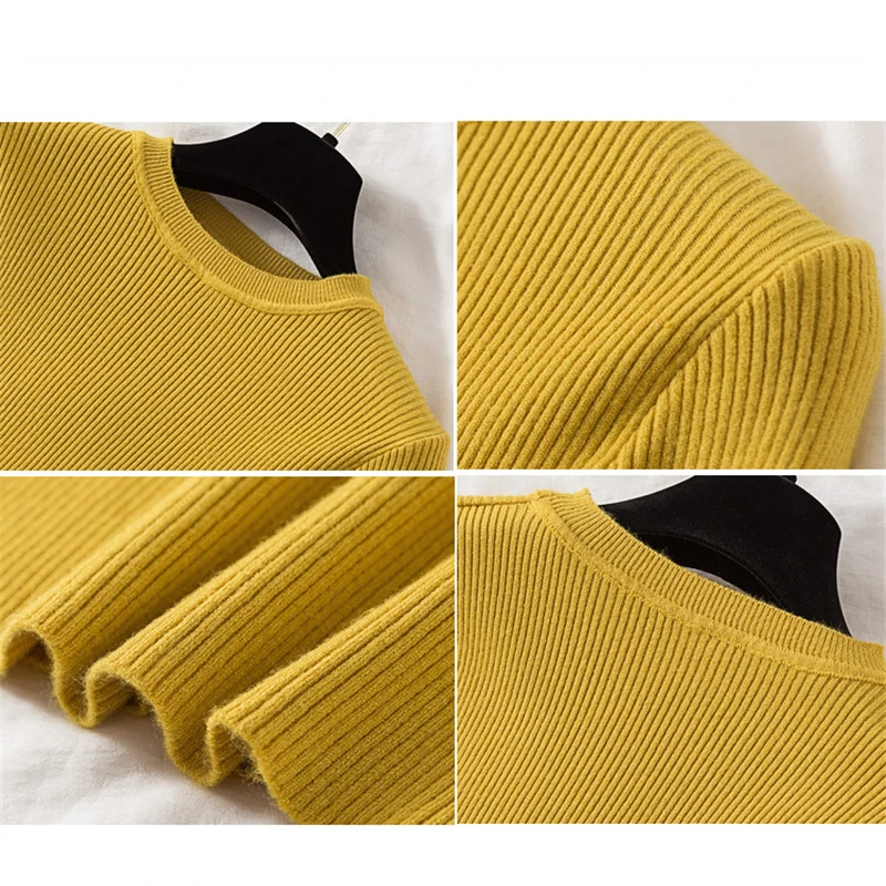 2019 Autumn Women Pullovers Knitting Sweater Long Sleeve O-Neck Solid Winter Casual Fashion Soft Slim Tops | Женская одежда