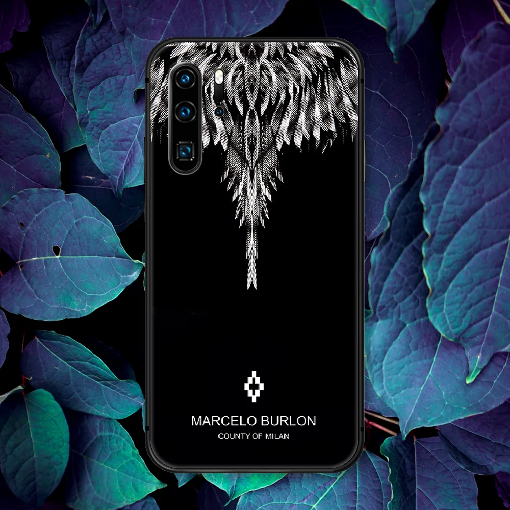 

Marcelo Burlone Luxury Brand Phone Case For Huawei P Mate Smart 10 20 30 40 Lite Z 2019 Pro black Prime Tpu Funda Painting Coque