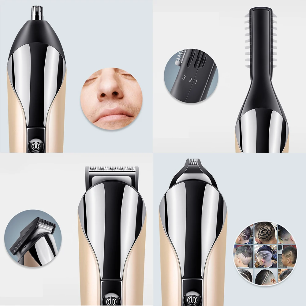 Professional 6 in 1 Rechargeable cordless Hair cutter Trimmer hair clipper adjustable cutting lever | Бытовая техника