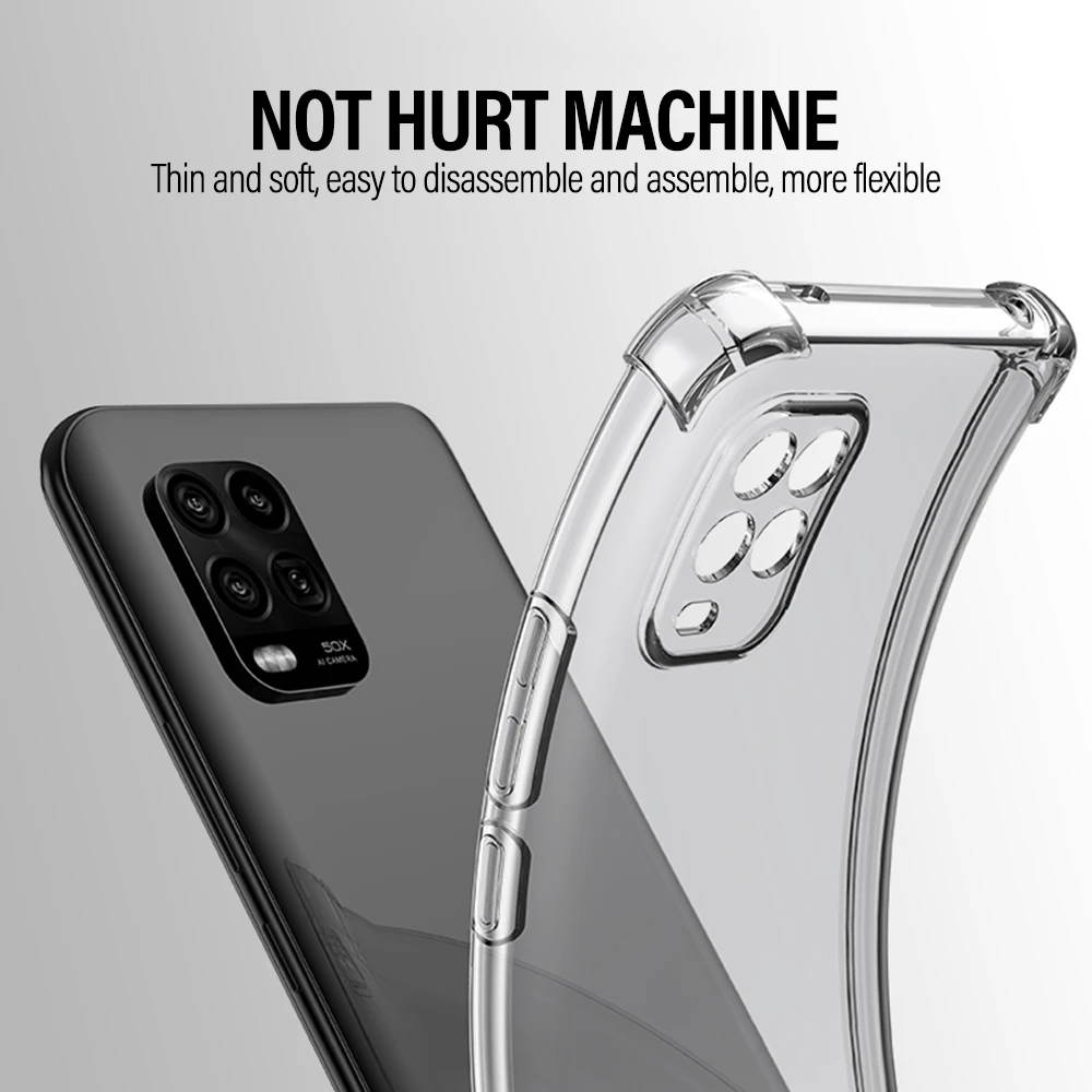 Airbag Protective Case For Xiaomi Mi 10 10T 11 Lite 10T Pro Mi 11 Lite NE Shockproof Protection Case Transparent Protective Capa