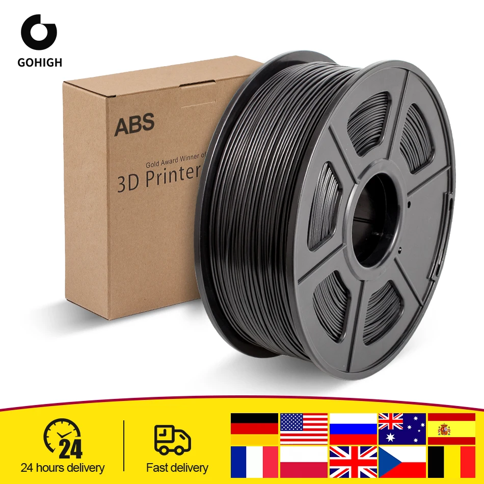 GOHIGH ABS 3D принтеры нити 1 75 мм кг Пластик волоконного принтера 2 фунтов Катушки