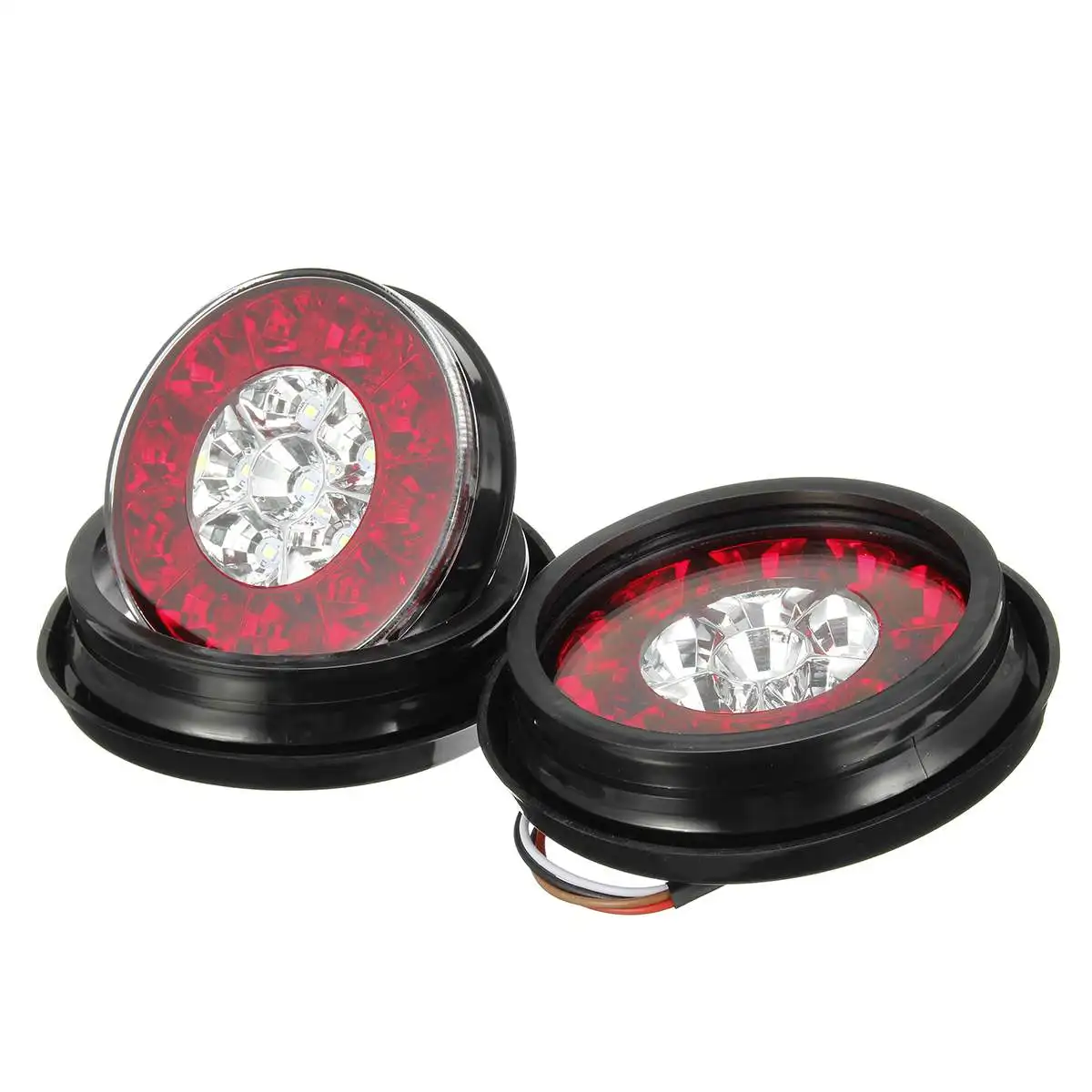 Автомобильный Круглый светодиодный красный задний фонарь IP67 Водонепроницаемый