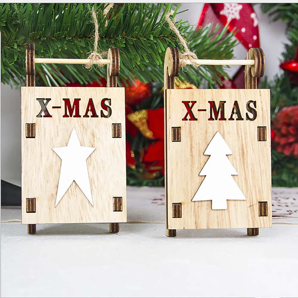 Рождественские Елочные Украшения ручной работы деревянные елки формы украшения