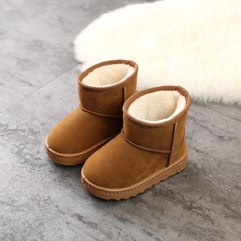 Winter Children Boy Girl Reverse Velvet Short Snow Boots Baby Warm Plush Shoes