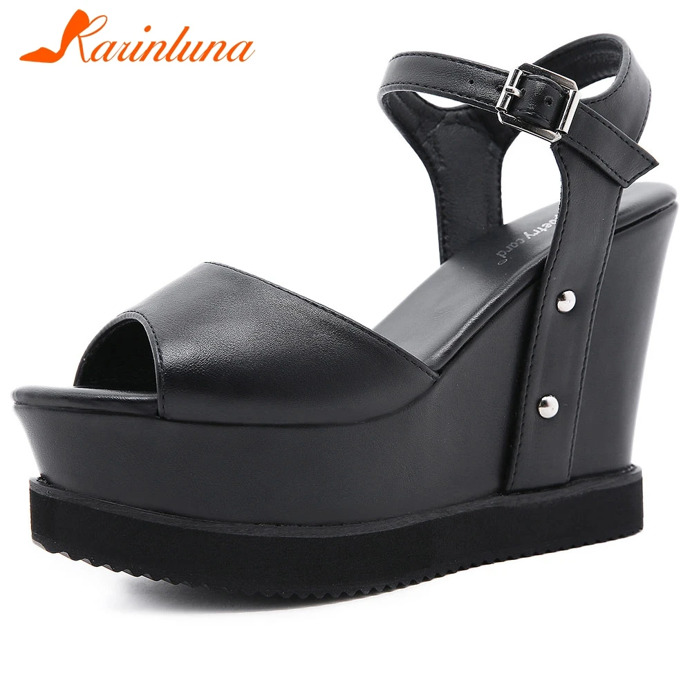 Женские босоножки на танкетке KARINLUNA сандалии платформе и высоком каблуке в стиле
