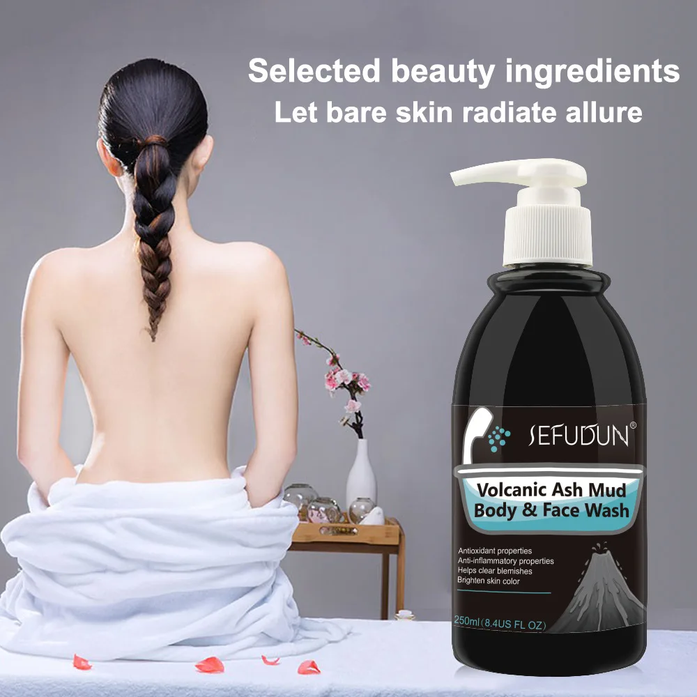 

Гель для душа SEFUDUN из вулканической грязи быстро отбеливает все тело с молоком для ванны 250 мл