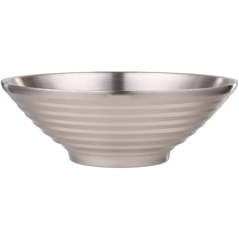 

Ramen Bowl Rice Bowl Soup Bowl Instant Noodle Bowl SSGP Patent Anti-scalding Creative Bucket Bowl 304 Stainless Steel Bowl