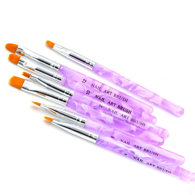 Набор кистей для ногтей 7 шт./компл. волоконная кисть с акриловой ручкой УФ геля