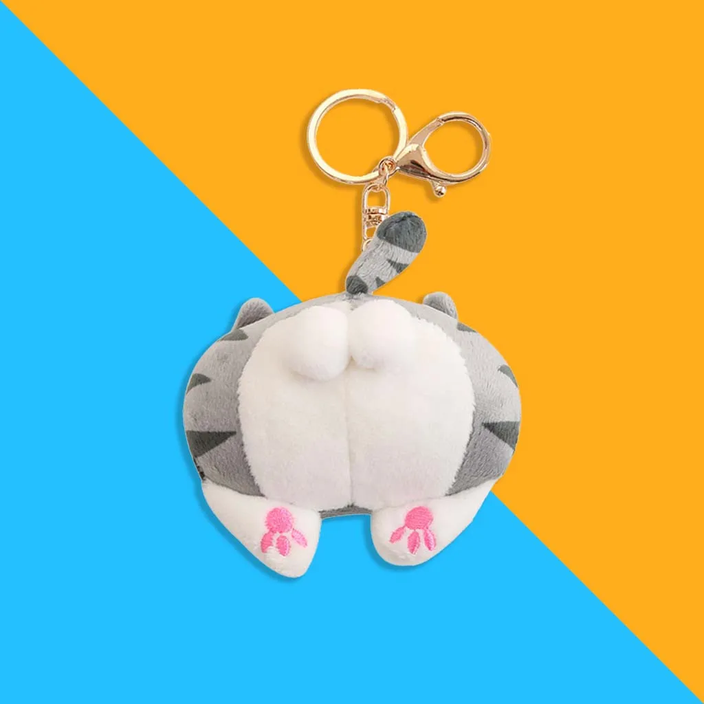 Милый Кот собака ягодицы плюшевая игрушка брелок с белкой рюкзак сумка