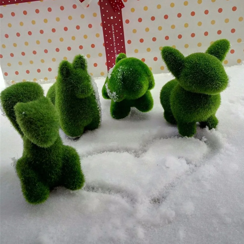 

4pcs/lot Artificial grass Turf small cute animals toy decorations, animal grass land,Reduce the eye fatigue chrismas decor gifts