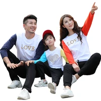 new couple clothes patchwork matching family outfits mum and daughter clothes dad son sweater brother and sister family look top