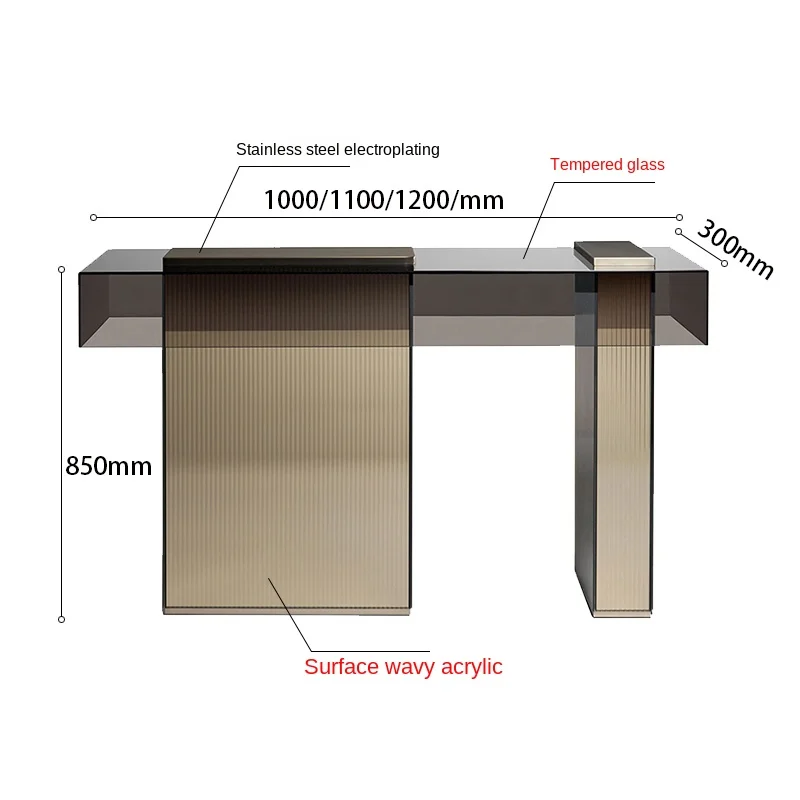 Итальянский недорогой роскошный стильный входной шкаф GY стекло на стену консоль