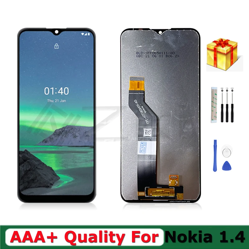 

6.52" Pantalla For Nokia 1.4 LCD Display Panel Glass Touch Screen Digitizer Assembly Replacement Spare Part With Repair Tools