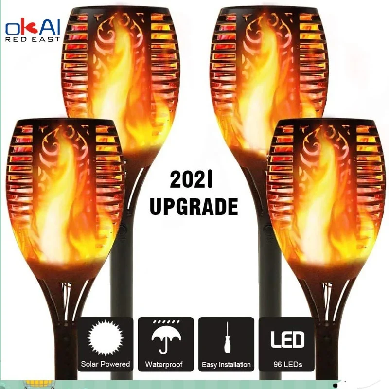 

LED Solar Lawn Light Flame Flashlight Light Flashing Waterproof Garden Decoration Landscape Street Light Outdoor Lighting