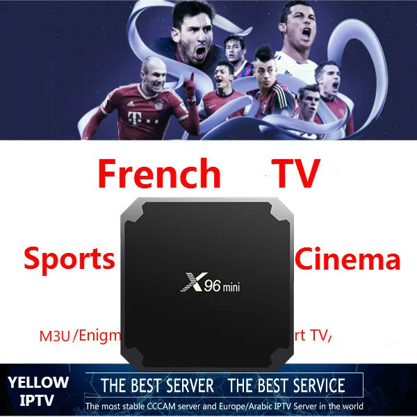 Французский IPTV 1G8G Android 7,1 коробка французский арабский Netherland США Великобритания CA Польша Германия Испания Португалия IPTV VOD