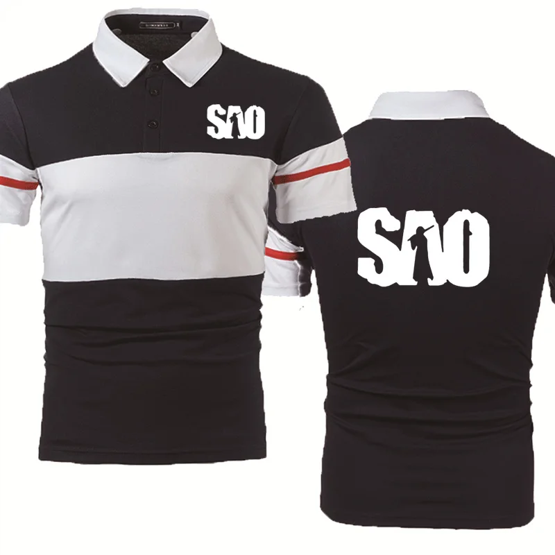 

2021NEW Summer Men's short sleeve Anime Sword Art Online SAO printing Mens Short Sleeve Fashion Casual Cotton Men's polo shirt