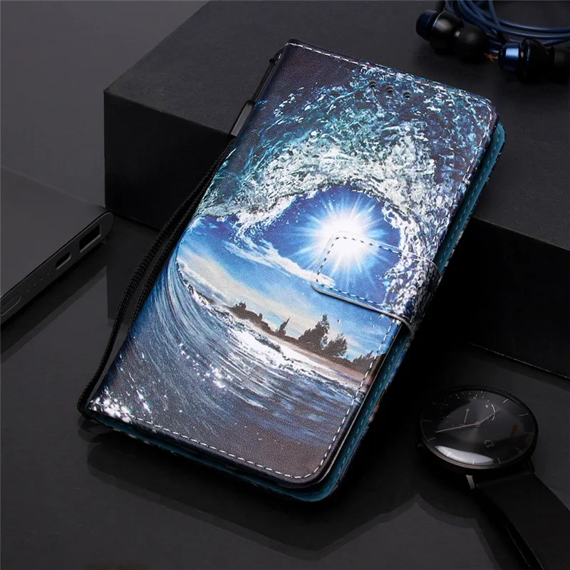 Кожаный флип-чехол для samsung Galaxy A10 A20 A30 A40 A50 A70 A80 A20e A10s A30s A50s A20s чехол для телефона чехол-бумажник с рисунком и крышка