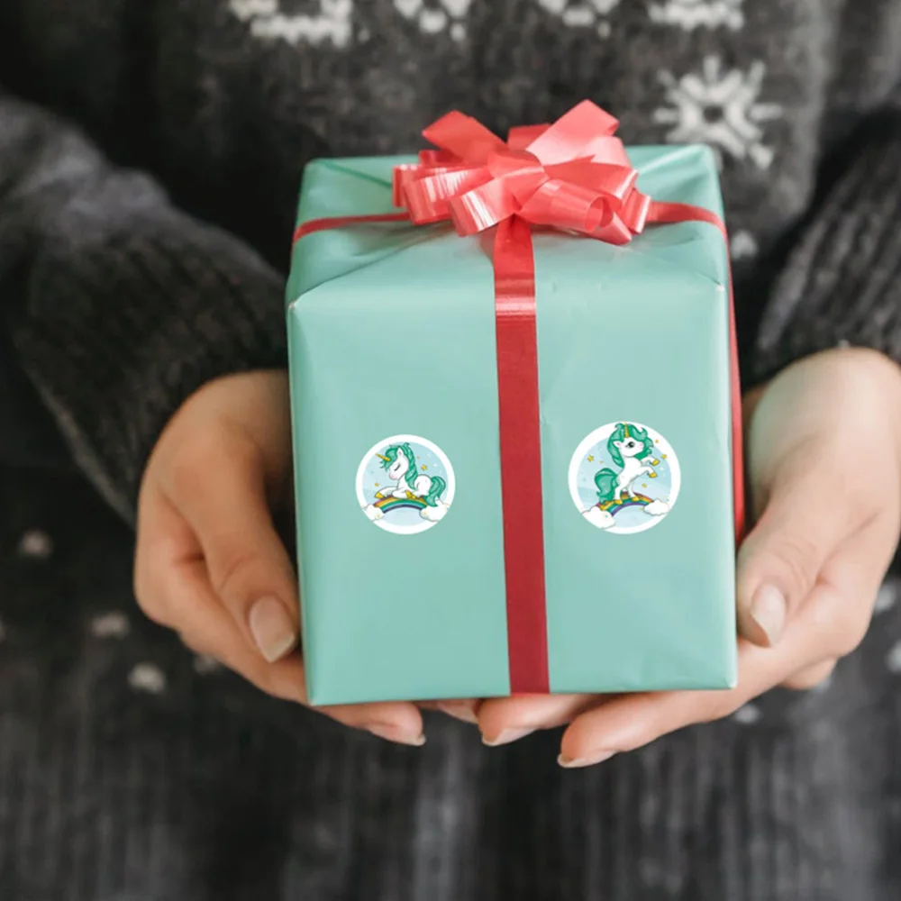 

6 Rolls Shaped Patter Sealing Stickers Gift Box Stickers (Assorted Color)