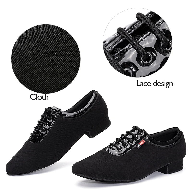 DKZSYIM Dance Shoes Men Ballroom Latin dance shoes Modern Indoor dance Shoes Men Tango Shoes Dance Sneaker For Boy 2.5CM heel