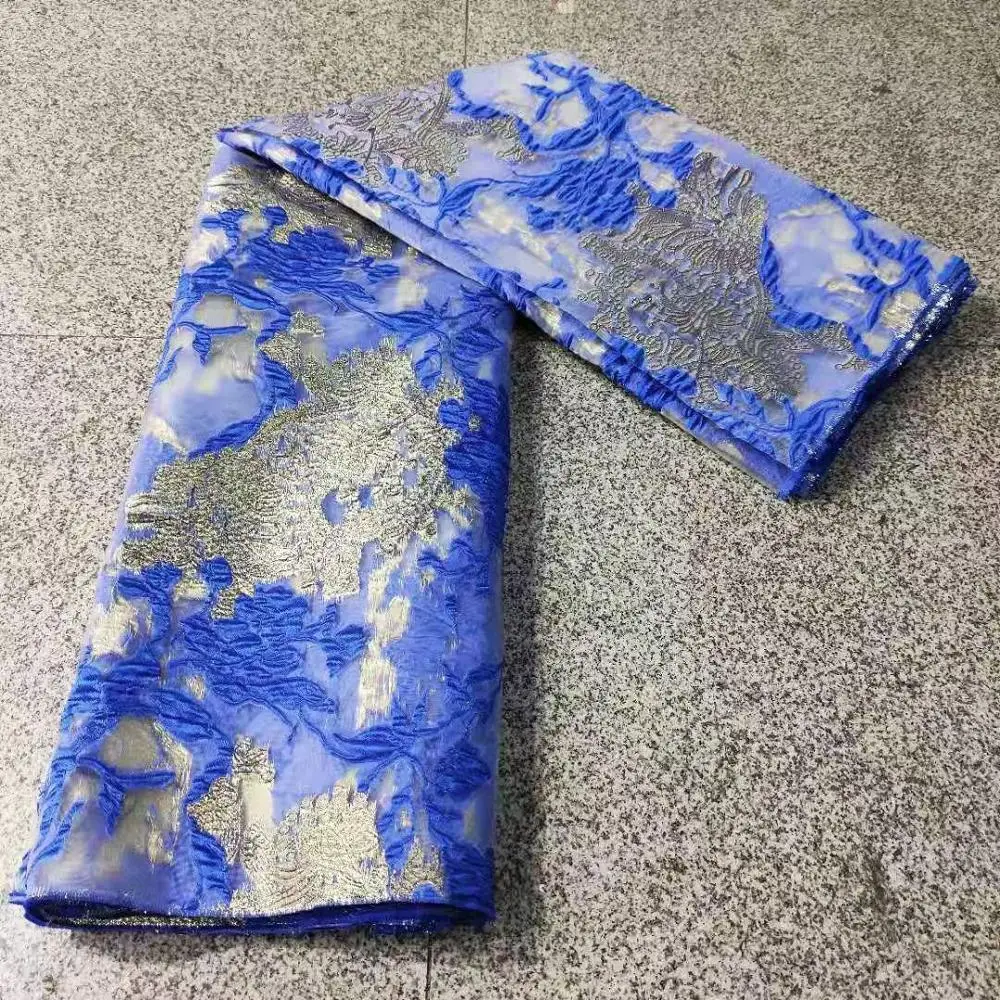 

African Brocade Lace Fabrics With Jacquard Weave French Tulle Lace Fabrics For Fashion Big Occasion