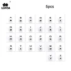 5 шт. силиконовые бусины LOFCA, пищевые бусины с буквенным принтом для прорезывателя зубов без БФА, свободные Жевательные бусы с алфавитом для индивидуального имени сделай сам