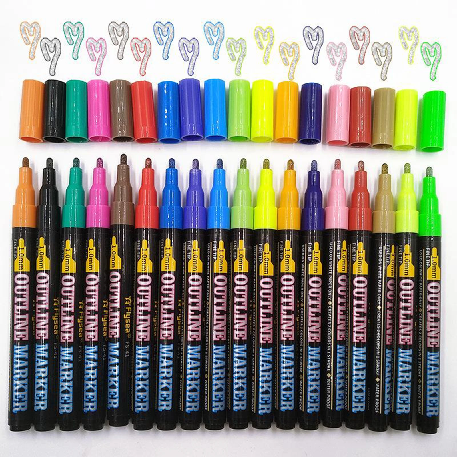 

Drawing Double Line Outline Pen Highlighter Marker Color Pen For School Student