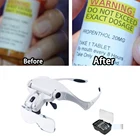 Увеличительное стекло es светодиодный светильник ПА Налобная Лупа ювелира Оголовье Лупа Стекло для глаз es Оптическое стекло инструмент для ремонта чтения лупа