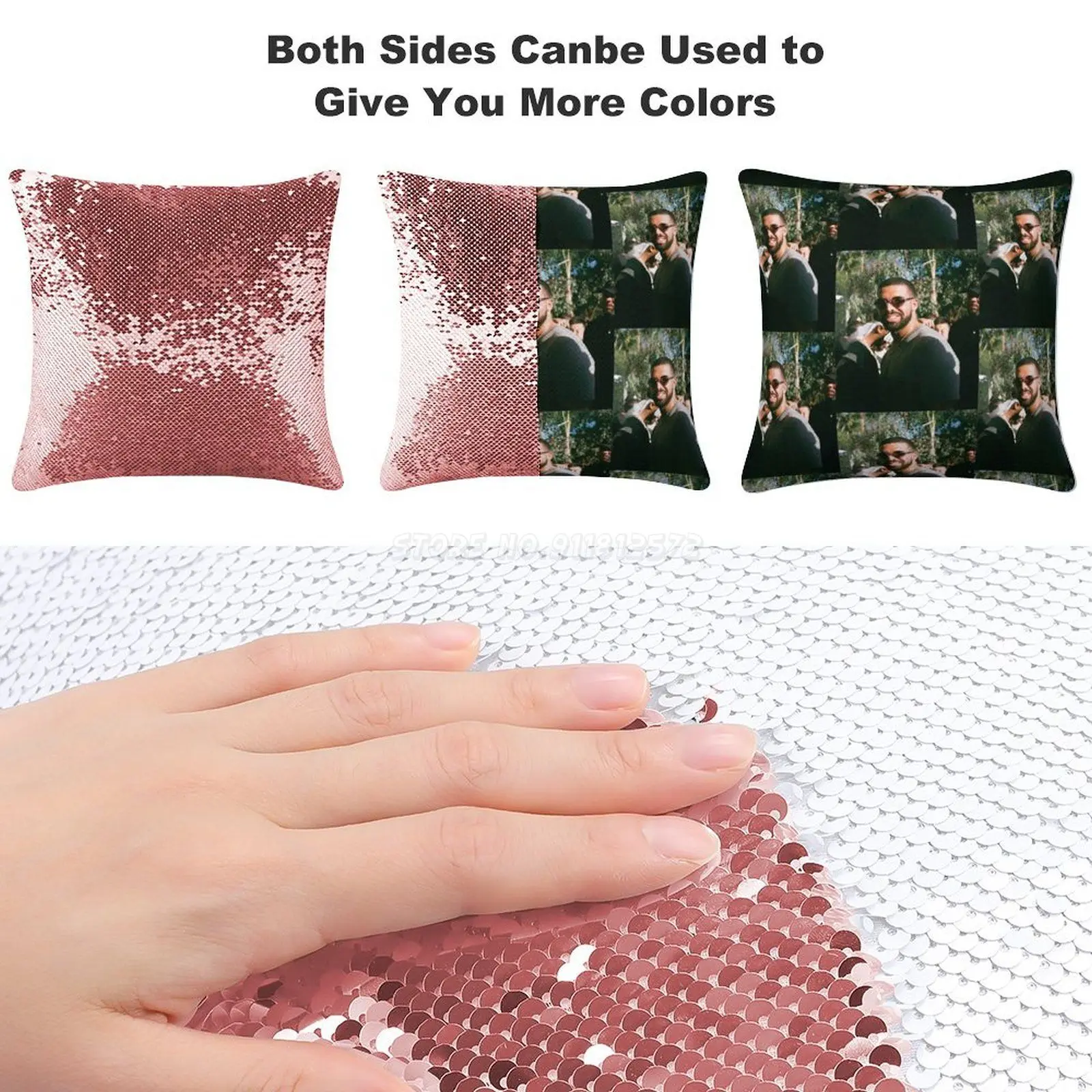 Дрейк Подушка с блестками для пайеток для декора софы, декоративная подушка для вечеринок, крутые солнцезащитные очки с улыбкой.