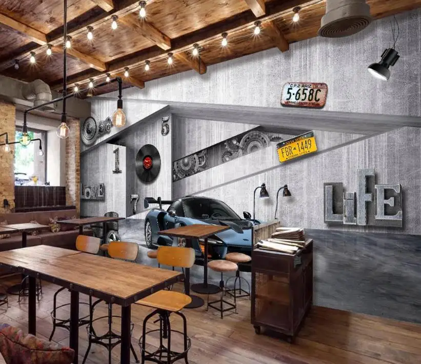 Пользовательские обои 3d цементный кирпич для гостиной спальни 3D фон настенные