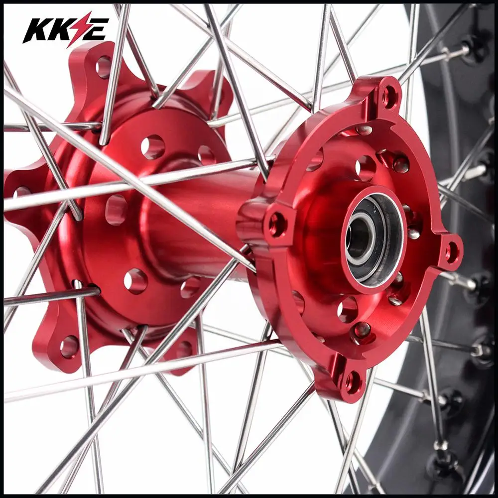 KKE 3 5/5 0*17 &quotсупермото спицевые колеса диски комплект для HONDA CRF250L 2012 2019 Красный