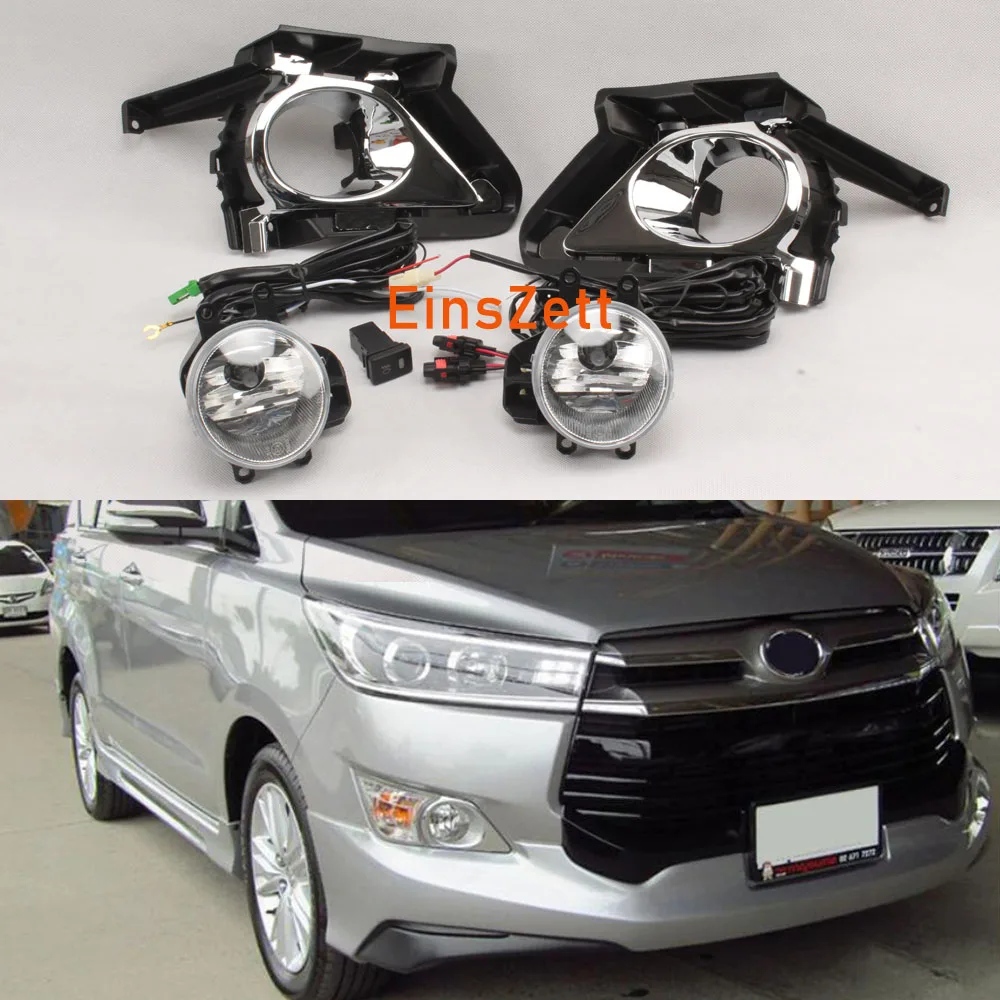 

1set Car Fog Light Assembly For Toyota KIJANG INNOVA/CRYSTA 2016~ON Front Bumper Lamp Halogen Bulb with Switch Wiring