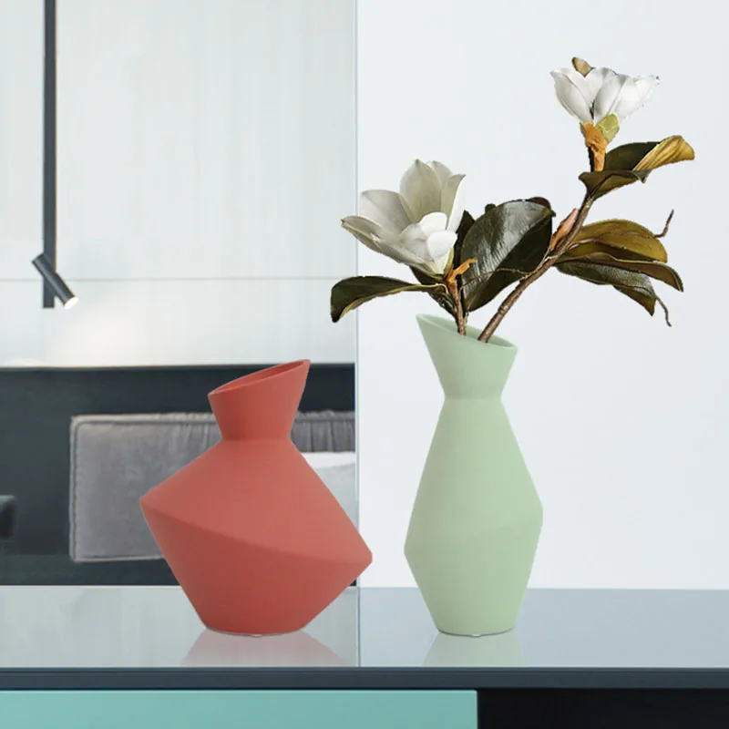 Nordic Ceramic Flower Vase Home Decoration Arrangement Creative Living Room Display Ornament Wedding Decorations Crafts | Дом и сад