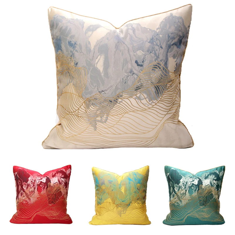 Роскошная декоративная наволочка с вышивкой в виде гор|Наволочки| |