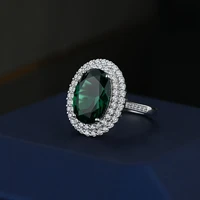 luxury 925 sterling silver oval emerald halo rings for women fine s925 jewelry emerald gemstone engagement ring vaelntines gift