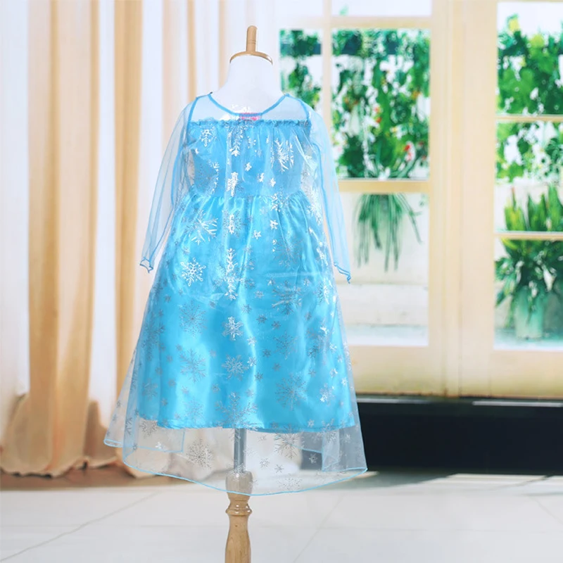 New Toddler Kid Girls Cosplay Costume Dress Anna Elsa Princess Party 3-8Y Lace Tulle Sky Blue Dresses | Детская одежда и обувь