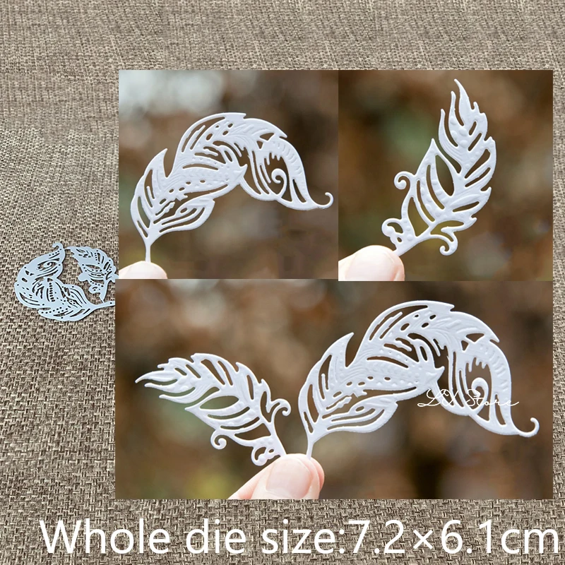 

Металлическая трафаретная форма для поделок, 2 шт., перьевое украшение, скрап, альбом, бумажная карта, тиснение для рукоделия