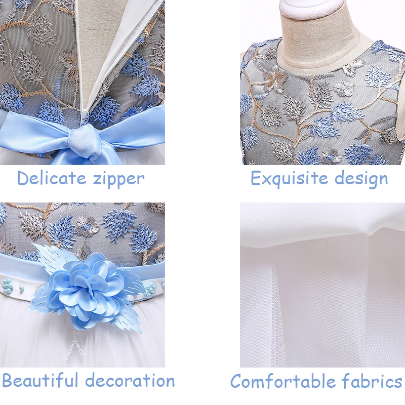 Платье для девочек вечерние платья с вышитыми цветами платье принцессы бальное