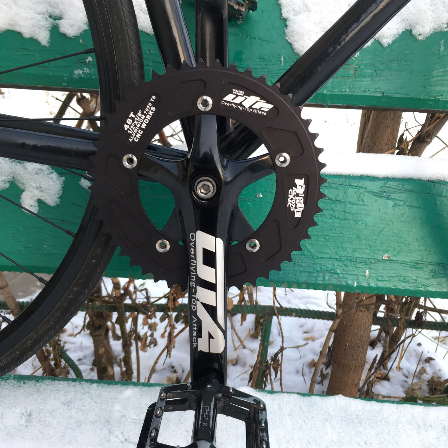 Односкоростной велосипедный шатун Fixie 48T из алюминиевого сплава дорожный