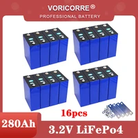 16pcs 3 2v 280ah lifepo4 batteries diy 12v 24v 280ah rechargeable battery pack for electric car rv solar energy m6 tax free