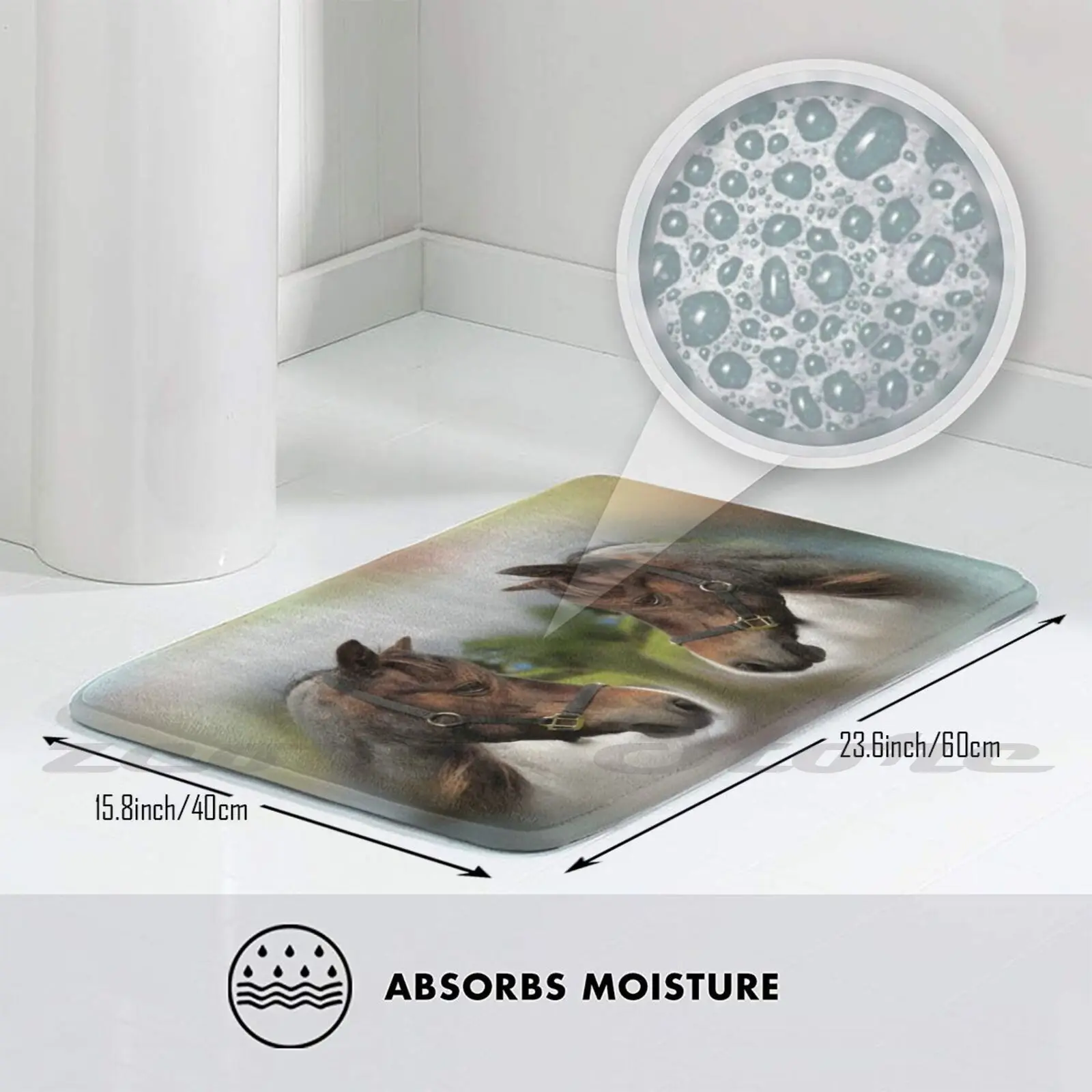 Коврик Коннемара противоскользящий мягкий поглощение воды для лошадей пони