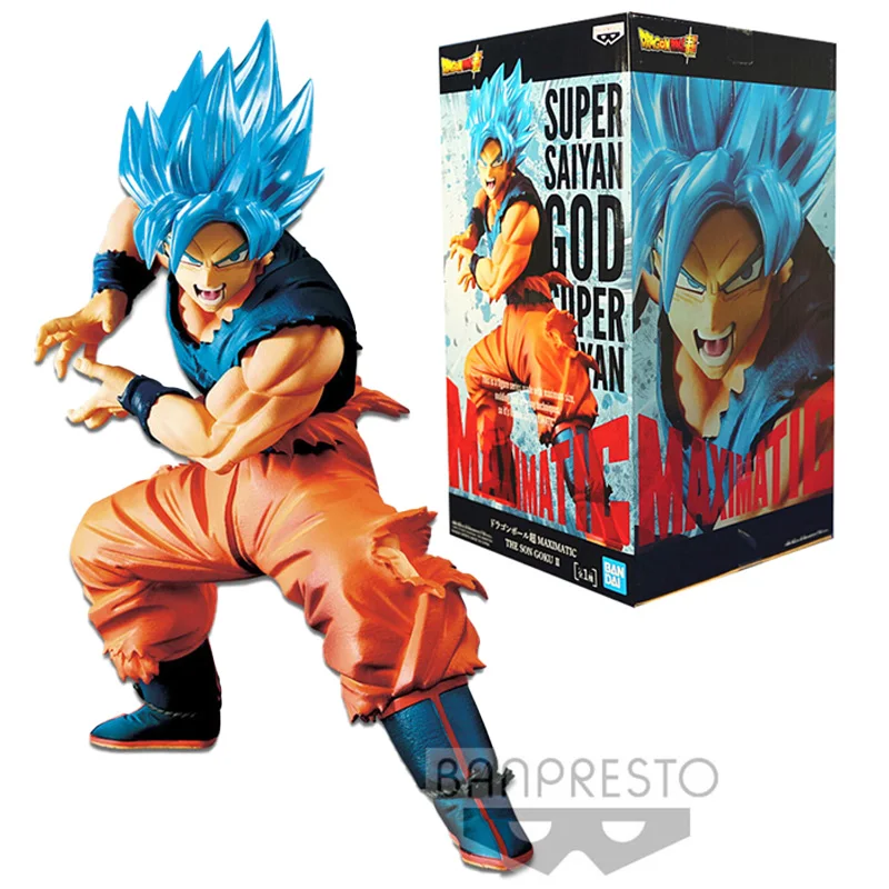 Фигурка BANDAI Dragon Ball Z 20 см Сон Гоку Коллекционная модель Аниме Супер сайян синяя