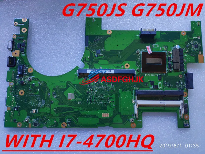 

G750J Onboard I7-4710HQ i7-4700CPU mainboard For ASUS G750JZ G750J G750JS laptop motherboard 60NB04K0 100% Tested