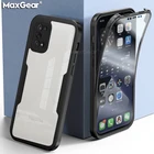 Защитная пленка для переднего экрана + задняя крышка с полным покрытием на 360 градусов для Samsung Galaxy A02, A12, A32, A52, A72, A22, A02S, A82, A21S, прозрачная Противоударная крышка