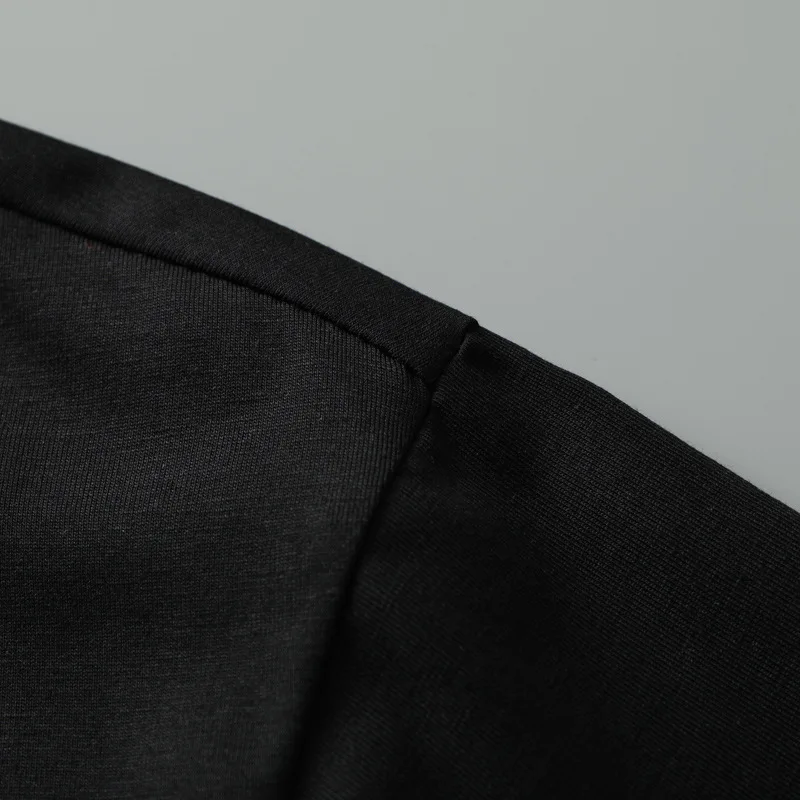 

Summer 2021 new men's fattening Plus Size Black Printed short sleeve T-shirt