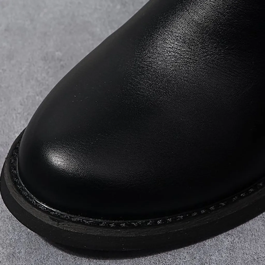 Женские кожаные ботинки обувь в байкерском стиле 2019 г. сапоги до колена на молнии