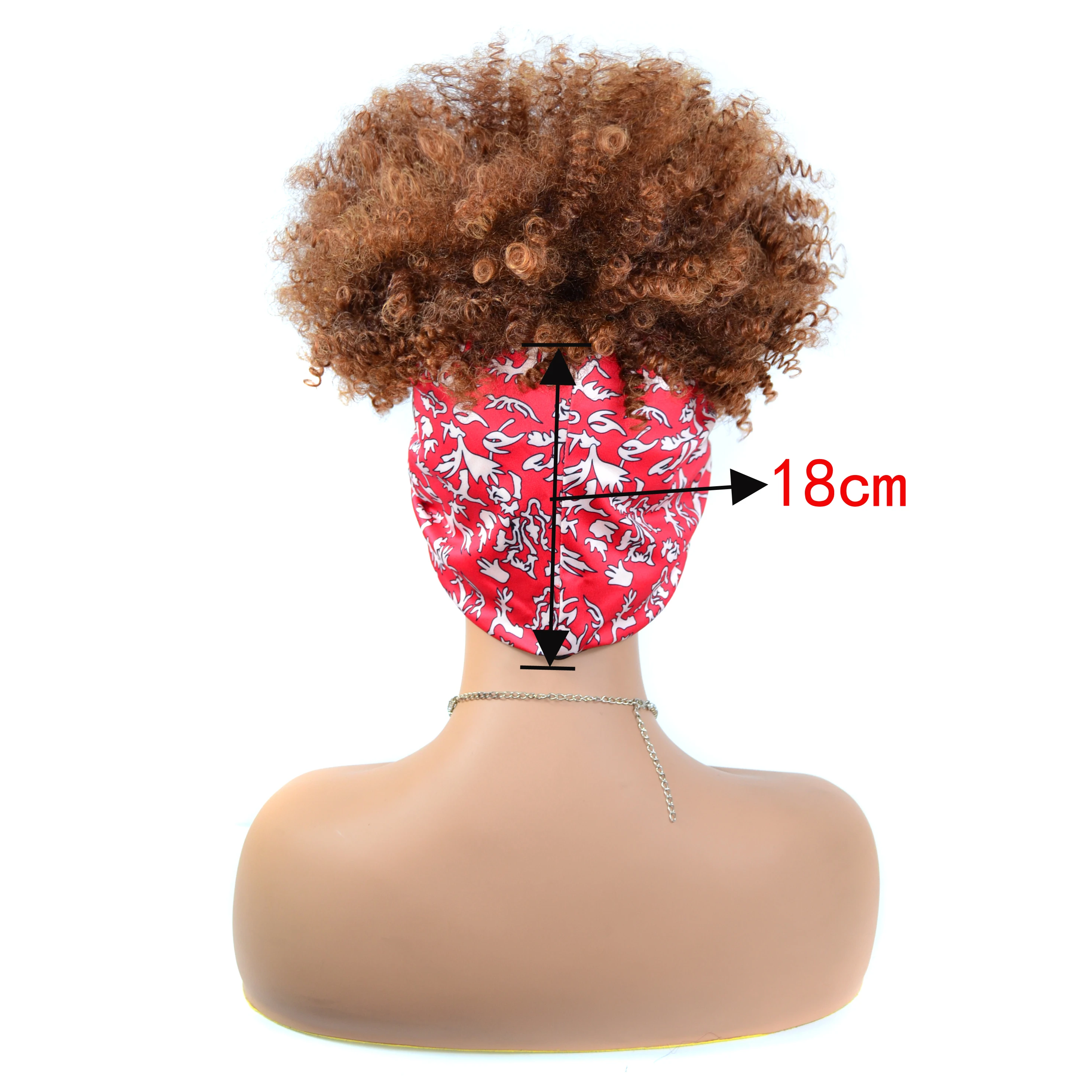 

Afro Kinky Curly Wig African Turban Wig Wrp and Wig Linked Headband Wigs Box Braids Synthetic Head Wrap Wig